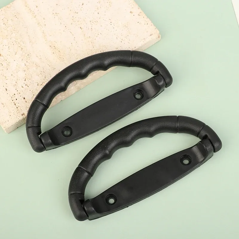 lot de 2 poignées de valise noires en plastique, sangles de transport, poignées antidérapantes pour sacs de voyage, remplacements de boutons de boîte