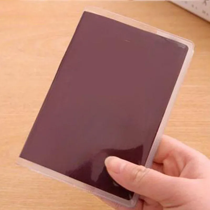 housse de protection pour passeport transparente givrée, étui pour documents en pvc imperméable