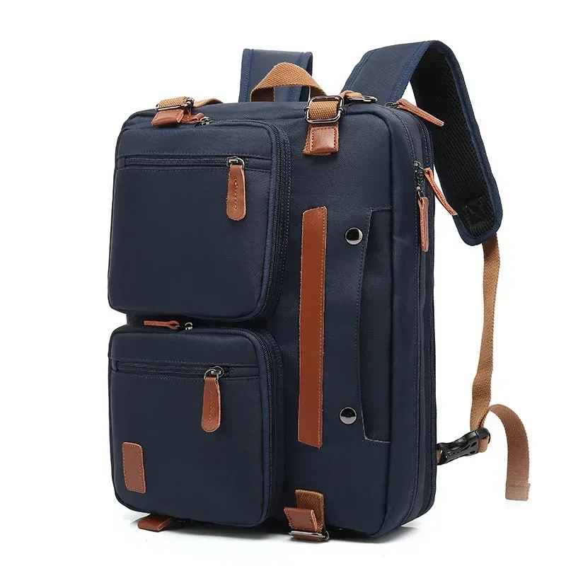 sac à dos personnalisé pour hommes, logo en nylon imperméable à trois usages, sac pour ordinateur portable 15.6/17.3 pouces