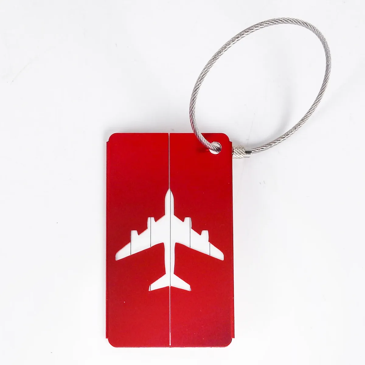 étiquette de bagage de voyage en alliage d'aluminium, étiquette de valise, étiquette d'avion avec nom, anti-perte, accessoires de voyage couleur unie