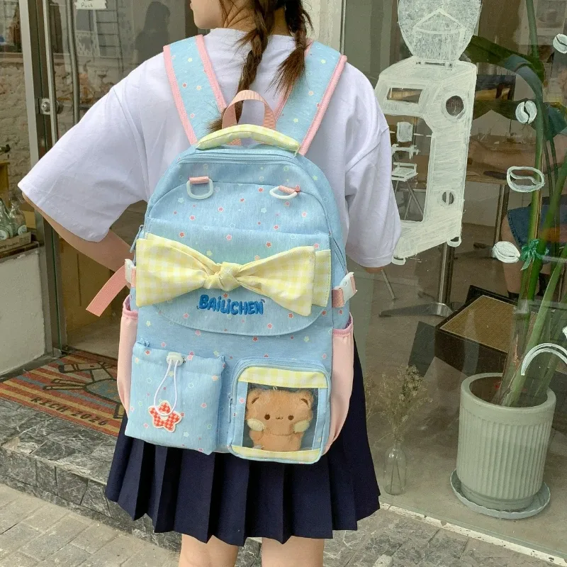 Nouveau sac à dos léger de style japonais à grande capacité pour femmes, réduction de la charge, plusieurs poches pour étudiants, trajets quotidiens, voyages