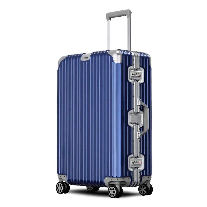 100% valise en aluminium meilleure vente valise de chariot en métal valises sur roues porte-bagages 20/26/30 pouces valises de voyage de cabine