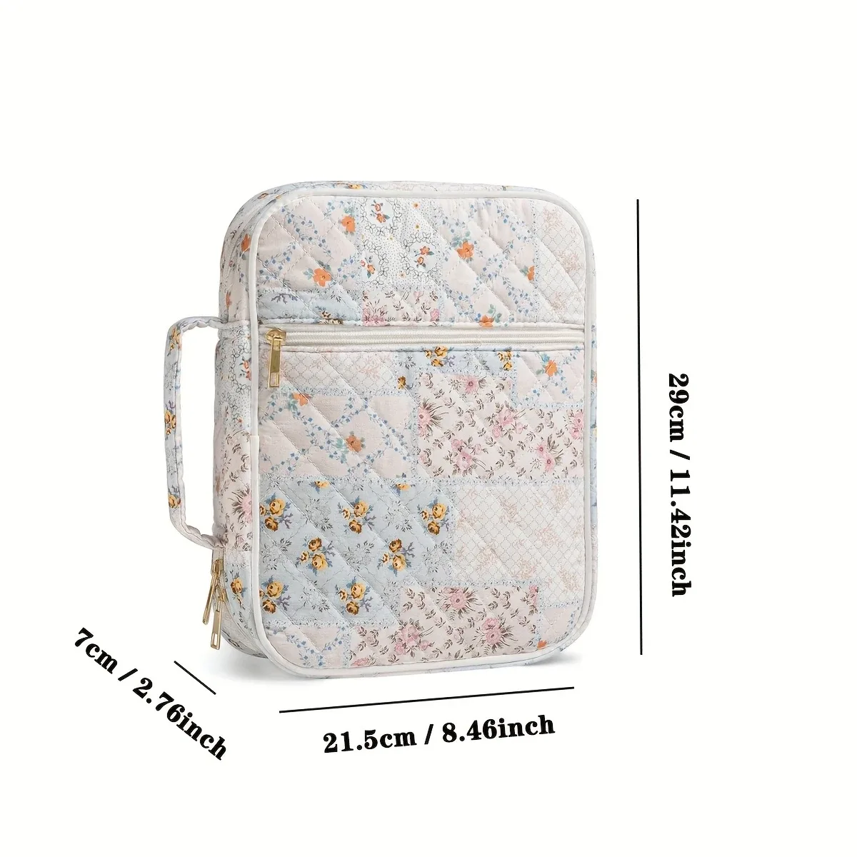 sac de rangement matelassé à motifs floraux, sac de voyage multifonctionnel pour cosmétiques et maquillage, grande capacité, organisateur de papeterie portable à main b