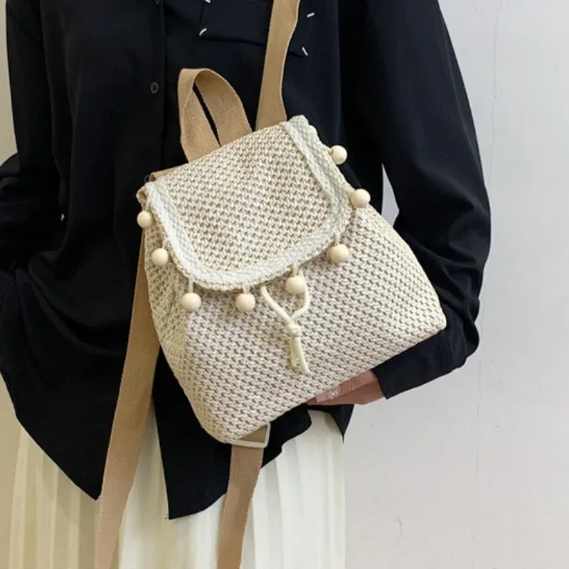 sac à dos tissé en paille personnalisé pour filles, cadeau d'anniversaire unique, sac à dos de plage, nom personnalisé, sac à dos de vacances