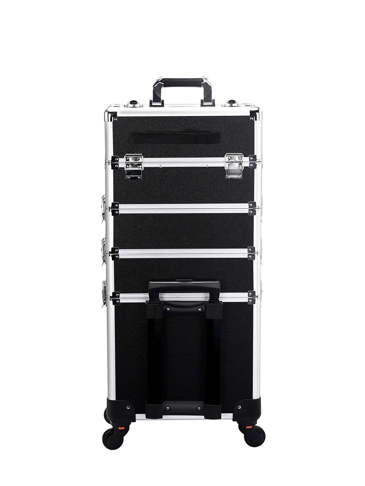 trousse de maquillage à roulettes détachable, grand chariot de rangement pour cosmétiques, 4 couches, organisateurs de maquillage de grande capacité, étui de voyage avec clé