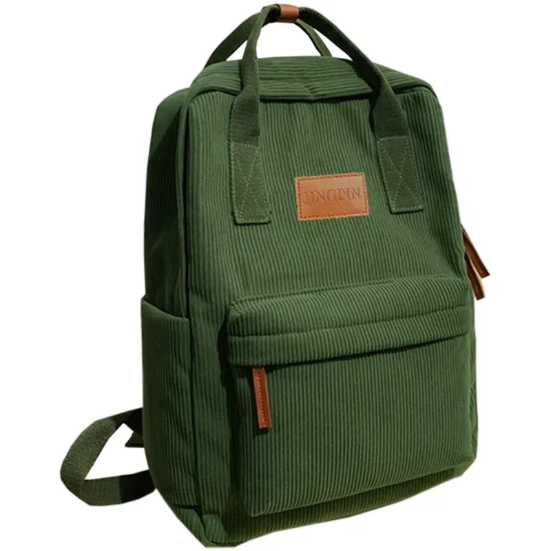 sac à dos élégant en velours côtelé, multicolore, sangle réglable, léger pour un usage quotidien, décontracté, fonctionnel, élégant, simple