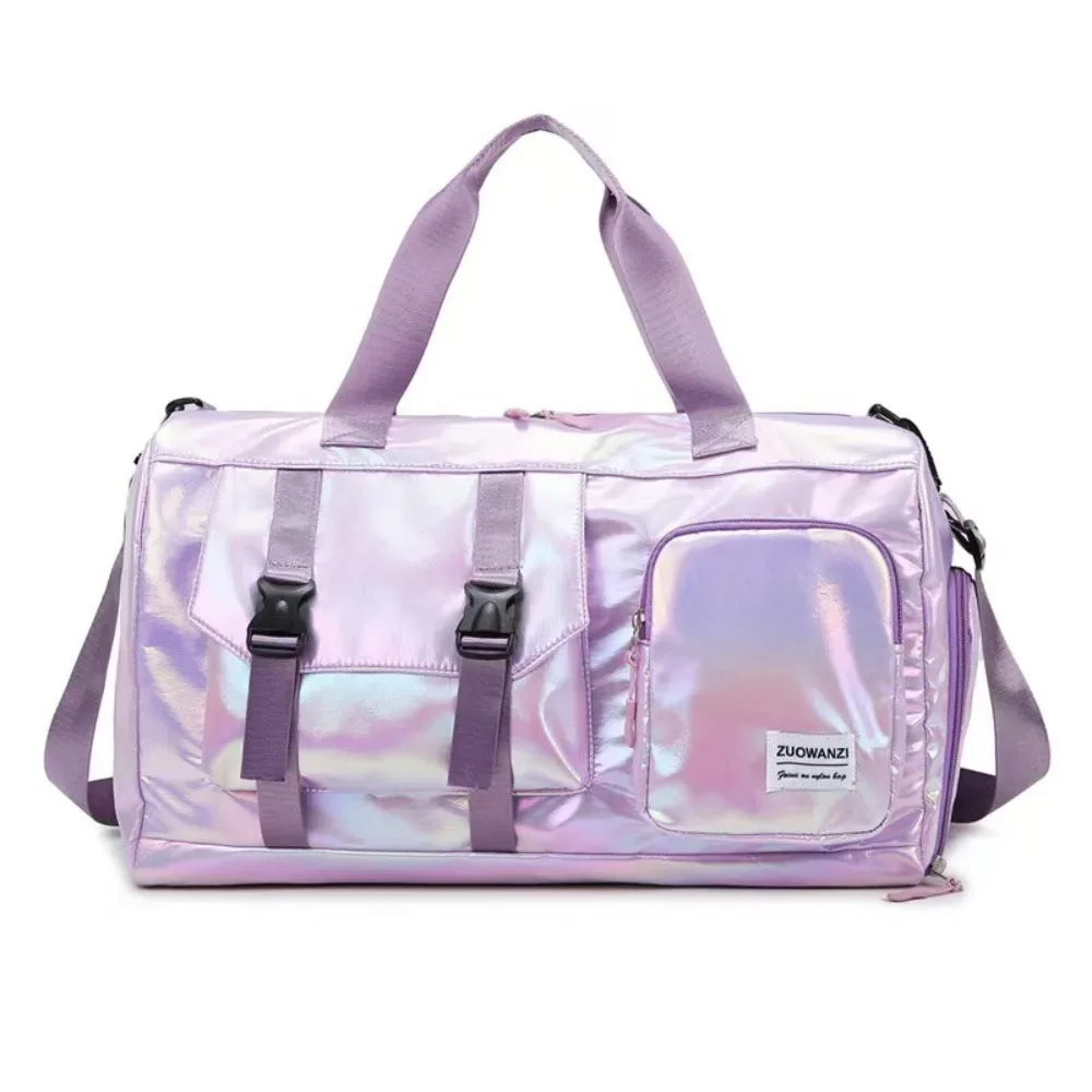 sac de sport brillant effet perle, étanche avec séparation sec/humide, sac de voyage grande capacité, sac de week-end, sac de sport pour femme