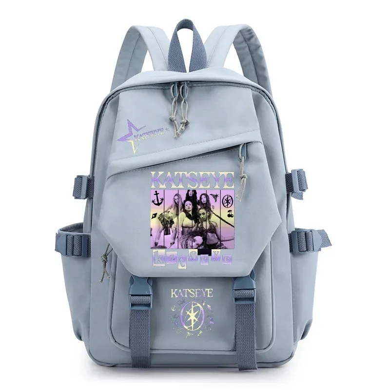 sac à dos imprimé katseye music version coréenne pour les élèves du primaire et du secondaire, sac à dos léger en toile pour étudiants