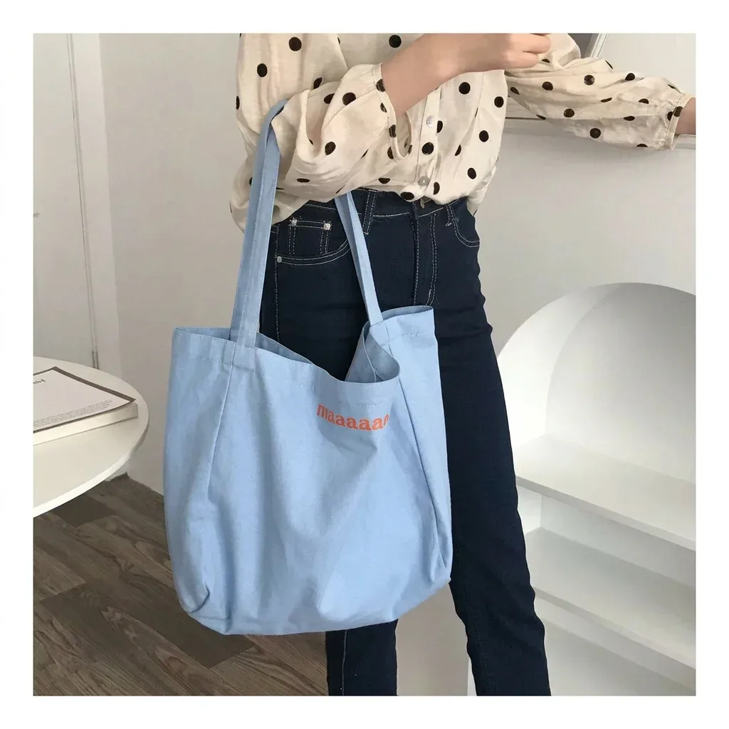 sac en toile de haute qualité, sac de courses réutilisable, sacs à bandoulière pour femmes, sac fourre-tout simple et décontracté pour usage quotidien, sac à main pliable portable