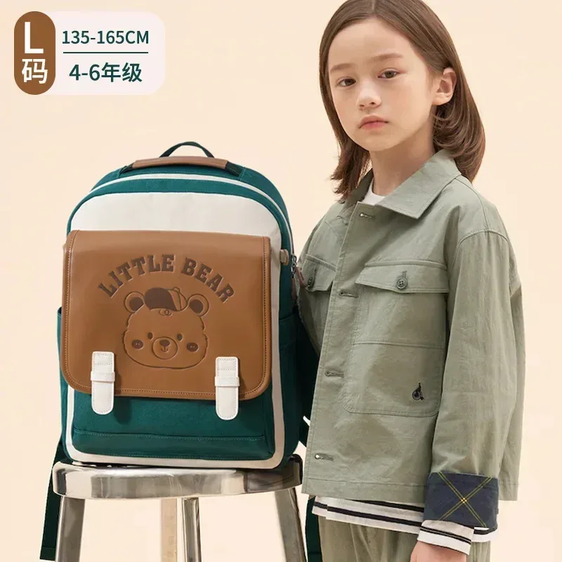 sacs d'école primaire pour garçons et filles, sac à dos de protection de la colonne vertébrale, cartable rose ultra-léger, sacs à livres d'ours de dessin animé, enfants de la 1re à la 6e année