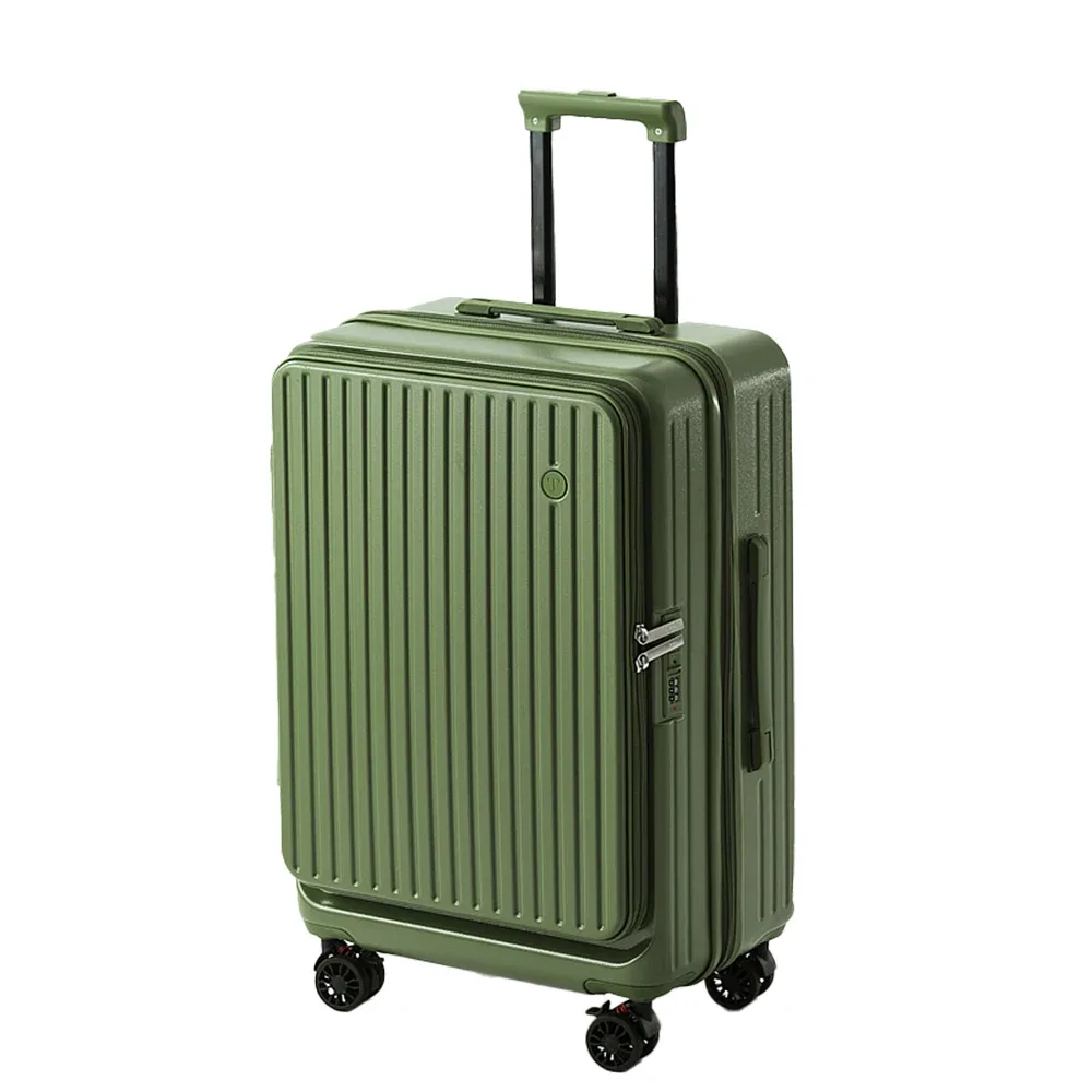 valise extensible multifonctionnelle à ouverture frontale avec porte-gobelet, bagage de grande capacité 360 ° roues amortissantes 20' 24' 28'