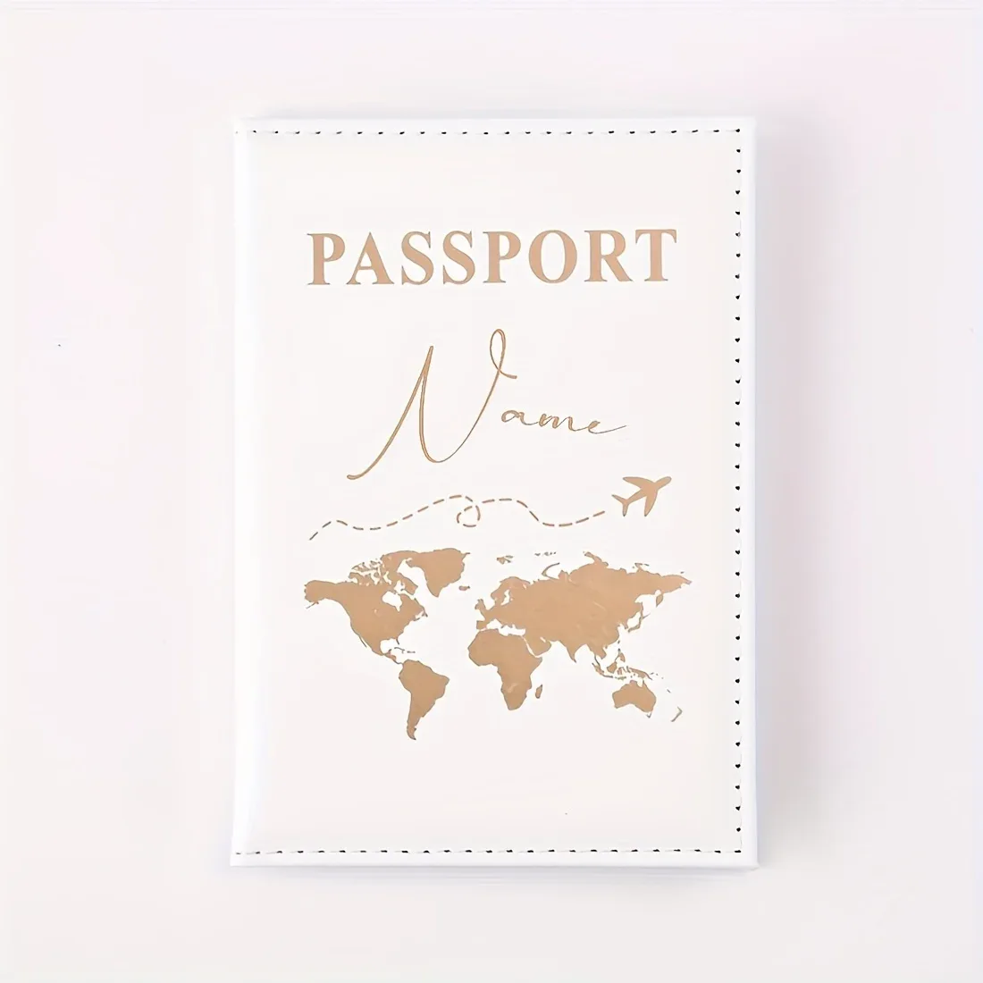 porte-passeport personnalisé - nom/texte personnalisé avec design carte du monde, organisateur de voyage à ouverture facile pour passeport