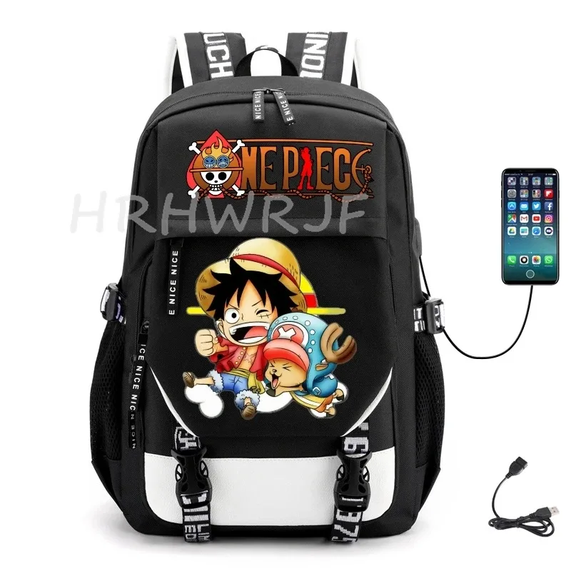sac à dos one piece en nylon monkey d luffy pour femmes et hommes, sacs d'école décontractés pour voyage en plein air, sac à dos de randonnée, mochilas de sport