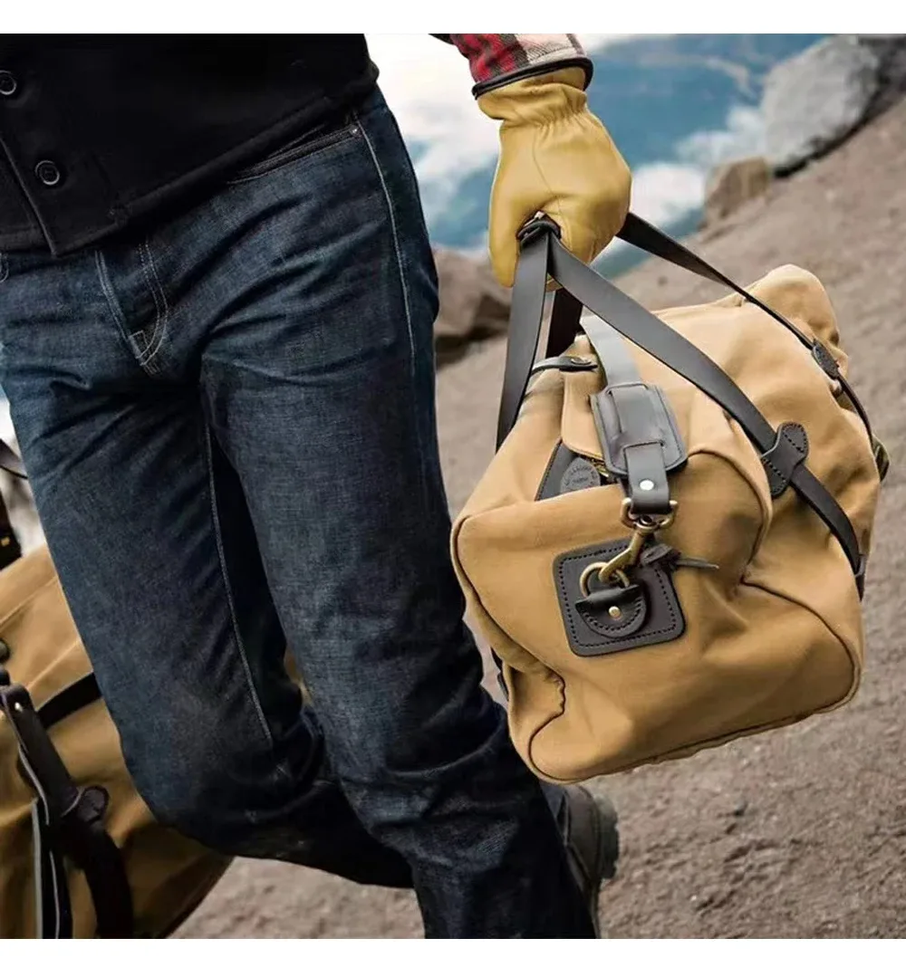 brando-sac à main en toile étanche pour homme, sac de voyage, sac à main classique à fermeture éclair, haute qualité, poids lourd, avertissement à l'huile, ykk
