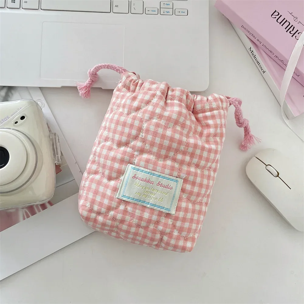 sac de rangement polaroid pour appareil photo, carte noire, sac à cordon portable, pochette pour téléphone pour femmes, clé, écouteurs, rouge à lèvres, sacs à cordon de serrage