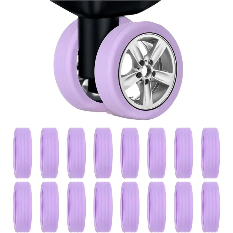 protecteur de roue en silicone, 32/4 pièces, compartiment à bagages, housse de protection de roue, boîtier de chariot, manchon à roulettes silencieux, accessoires de valise