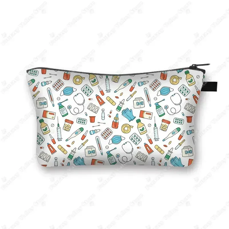 étui à cosmétiques pour médecin et infirmière, stéthoscope médical, seringue, trousse de toilette, organisateur, sacs à cosmétiques pour femmes, trousse de maquillage pour hôpital ecg