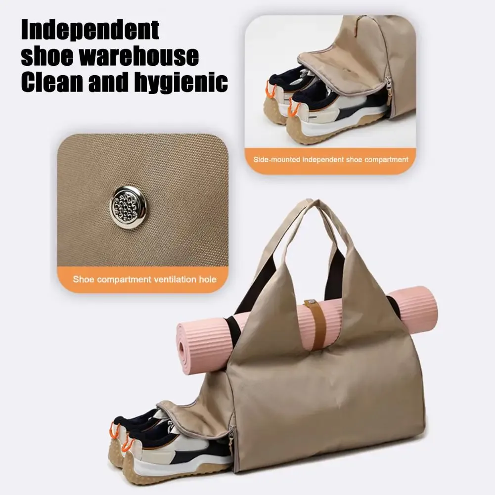 sac porte-tapis de yoga pour femmes, sac à bandoulière pour entraînement sportif, fitness, danse, sacs de rangement de voyage, fourre-tout sec et humide