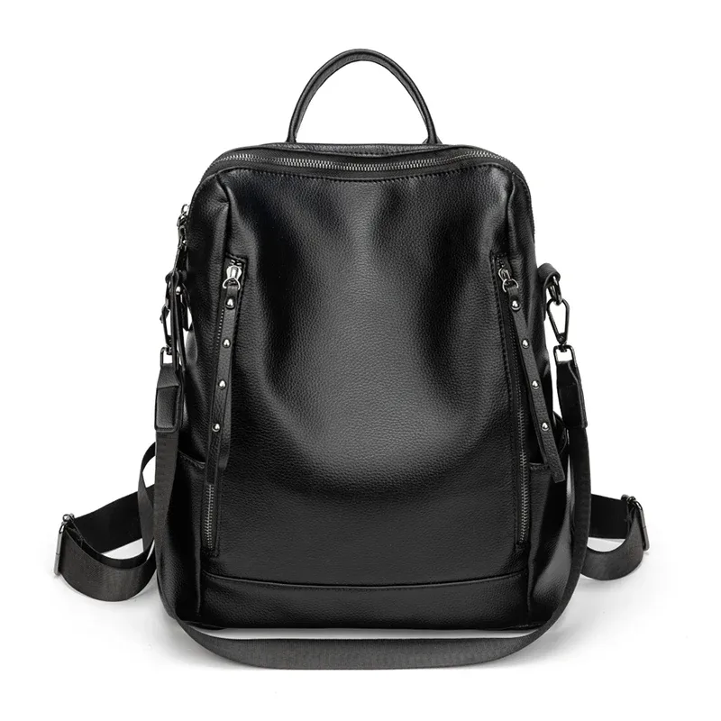 Sac à dos souple pour femme de grande capacité, style rétro, convertible en sac à bandoulière, parfait pour les trajets quotidiens et les voyages
