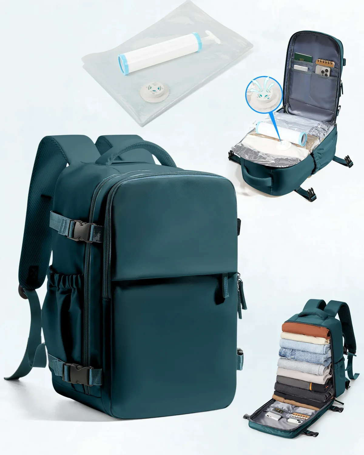 Sac à dos d'aviation Wizzair 40x30x20, sacs de rangement sous vide avec sac à dos de voyage pour hommes et femmes, sac à dos pour ordinateur portable Ryanair pour le travail