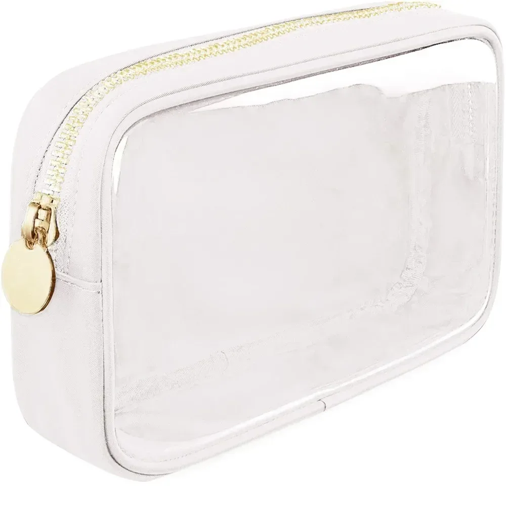 trousse de toilette transparente en pvc pour femme, sac cosmétique, rangement tendance, coque, grande capacité, poudres de maquillage