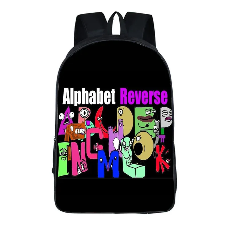sac à dos alphabet lore avec périphériques de jeu, imprimé légende de lettres, sac à dos pour école primaire et secondaire