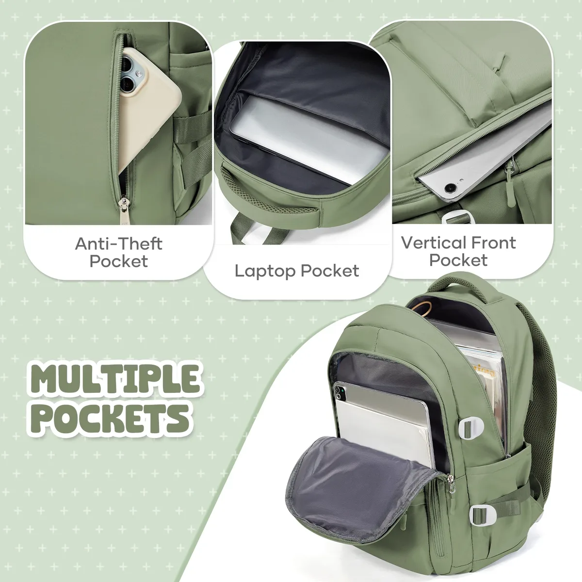 sacs à dos unisexes, sacs pour ordinateur portable de grande capacité, sacs à dos de voyage multi-compartiments, adaptés aux adolescents, sacs d'école décontractés pour tous les jours