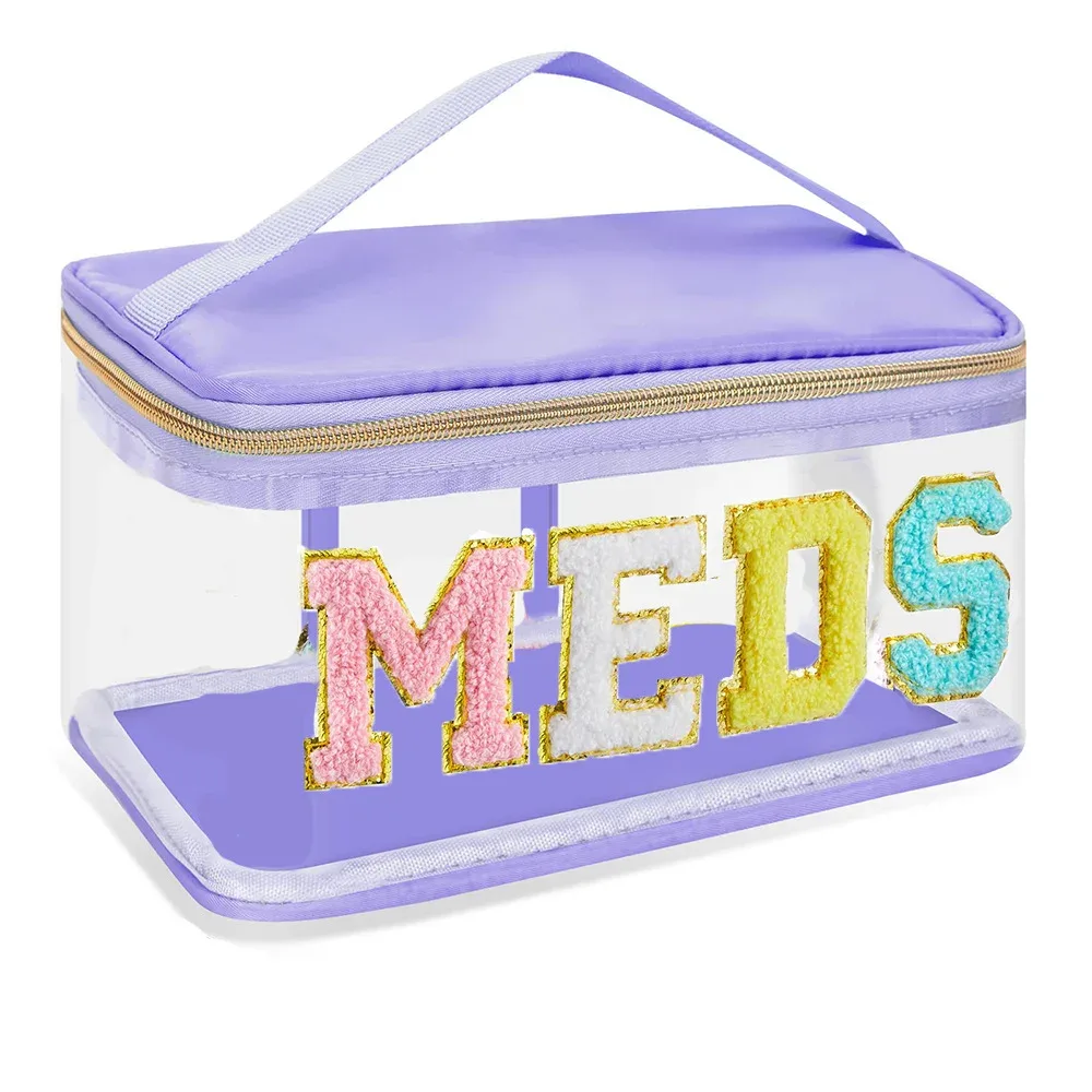 sac de rangement transparent multicolore, trousse de maquillage, sac de rangement de voyage, sac à main portable, trousse de toilette brodée de lettres