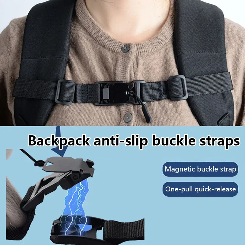 sangle magnétique pour sac à dos, sangle de poitrine détachable facilement, sangle d'épaule réglable, accessoires de sangle pour sac tactique de camping en plein air