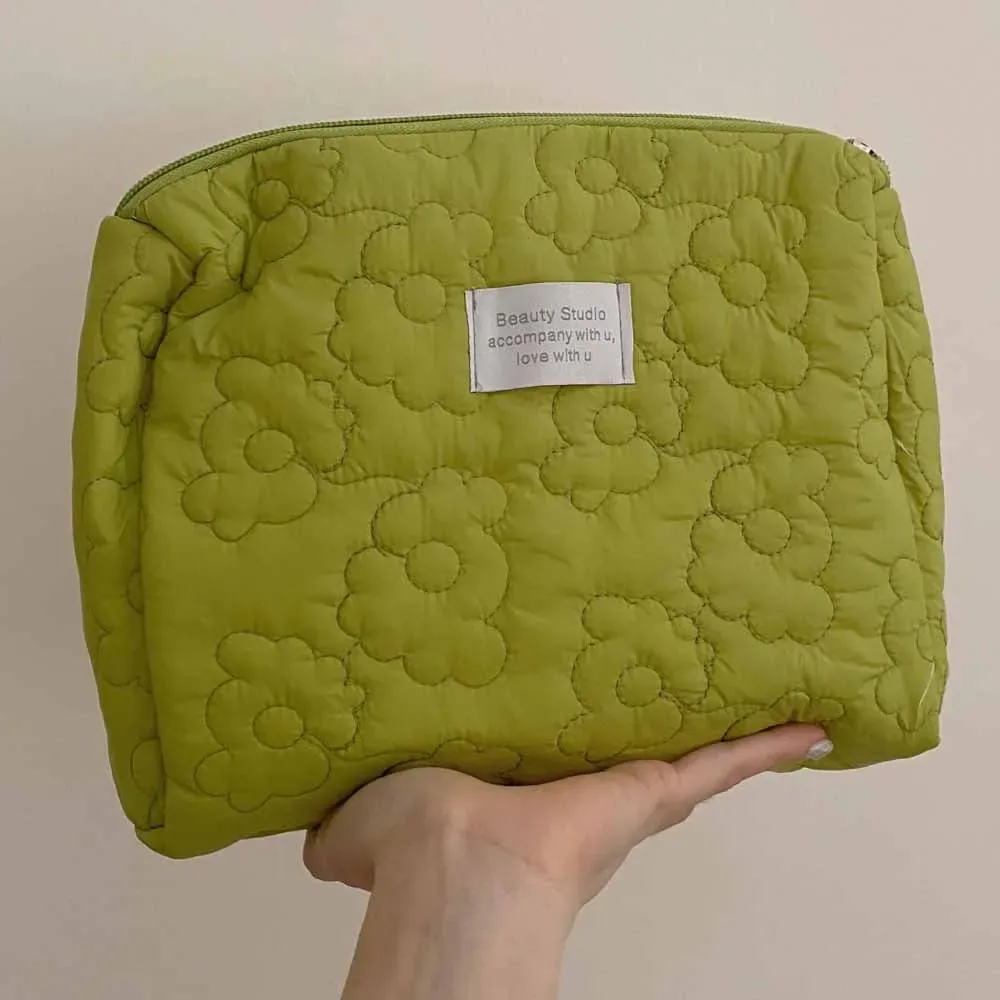 sac à cosmétiques à motif de fleurs douces, emballage de maquillage portable, présentoir, organisateur de rangement, grande capacité, pochette de lavage de voyage pour femmes