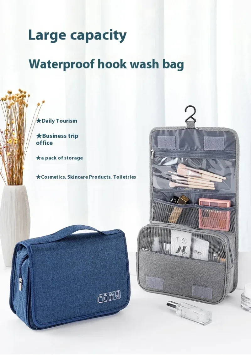 trousse de toilette pliable pour voyage et affaires, trousse de maquillage, cosmétique