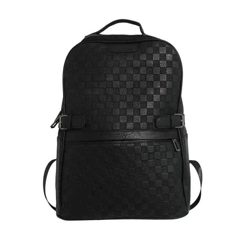 sac à dos de luxe à carreaux 3d pour hommes, sac de voyage de grande capacité pour ordinateur portable de 15 pouces, sacs à dos d'affaires à la mode unisexe