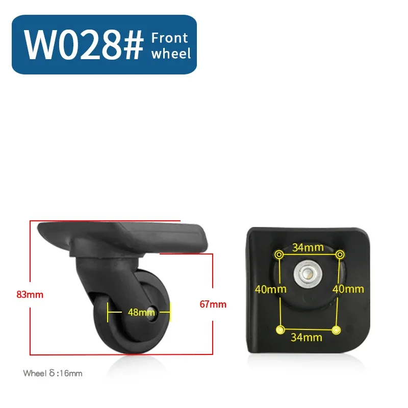 accessoires de roue à bagages roue universelle d'embarquement valise roulette roue silencieuse remplacement résistant à l'usure 20 pouces 28 pouces