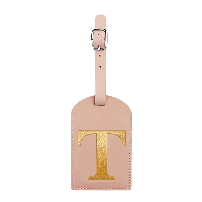 étiquette de bagage personnalisée avec nom, rose, avec motif de carte d'embarquement et initiales pour une identification facile