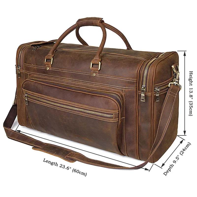 sac de voyage en cuir de vache group pour homme, accessoire durable en peau de vache