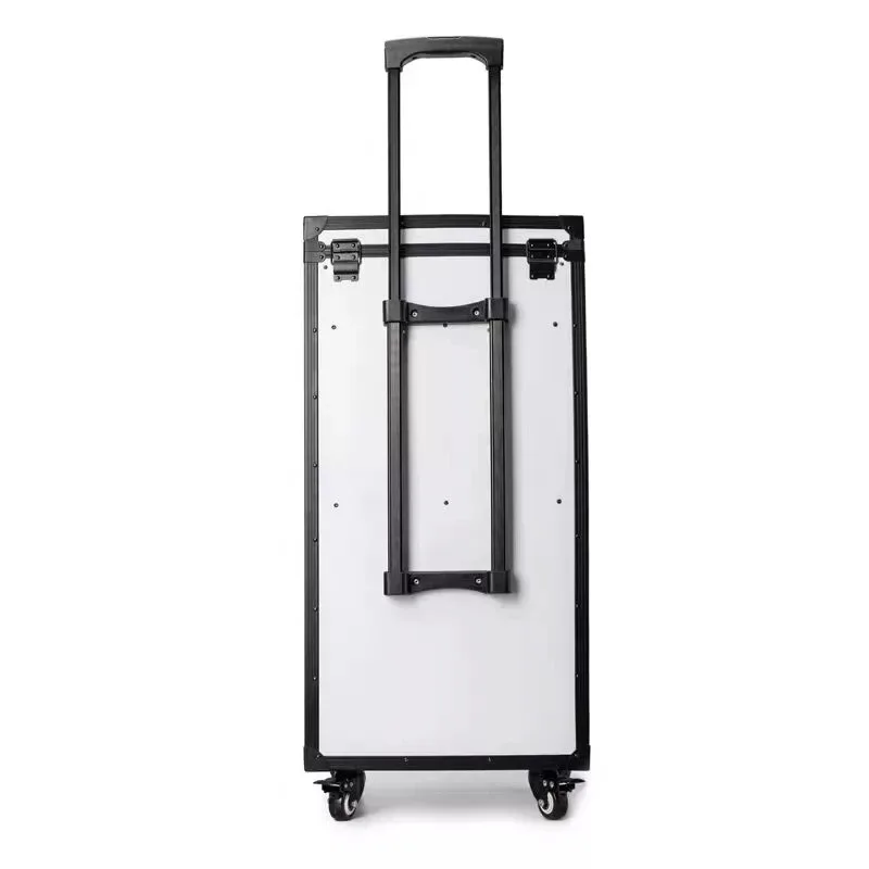 grande valise professionnelle à roulettes pour coiffeur, esthéticienne et maquilleuse, avec serrure à combinaison