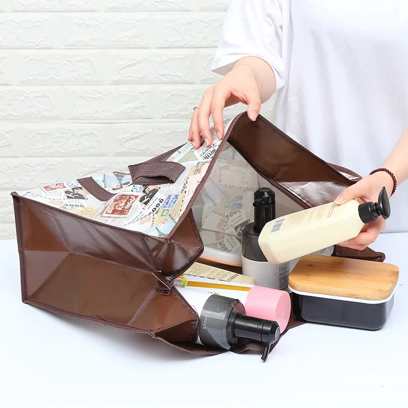 sac de rangement surdimensionné pour maison mobile, grand sac de rangement tissé pour vêtements de couette de voyage, film étanche, sac d'expédition de grande capacité