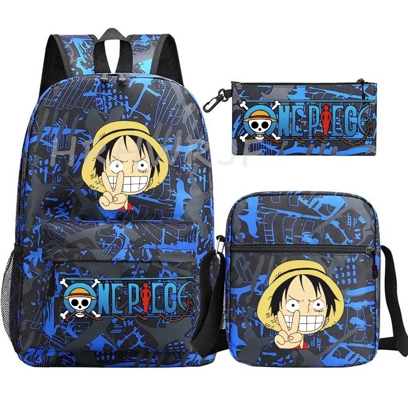 sac à dos one piece avec sacs à bandoulière monkey d luffy, sac à dos pour ordinateur portable, sac de voyage pour étudiants, sac à dos lavable