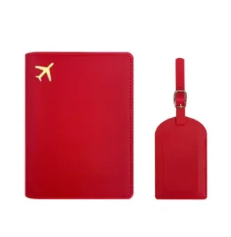 ensemble de porte-passeport de voyage avec nom personnalisé, étiquette de bagage en cuir gravée, vente en gros, pendentif d'étiquette de valise, couverture de passeport de luxe, cadeau