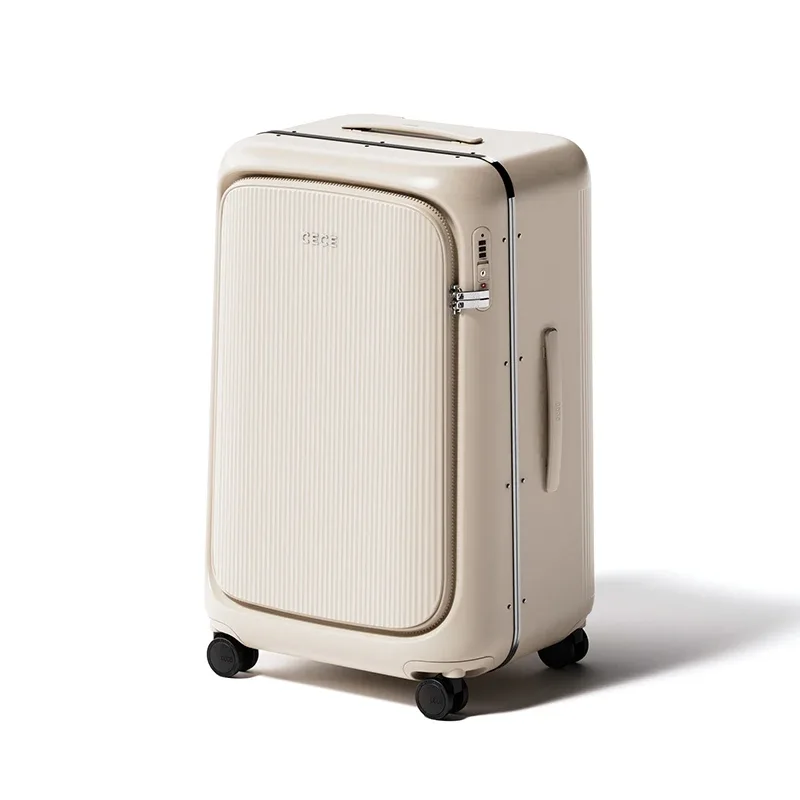 valise légère pour bagages, grande capacité, compartiment profond, ouverture latérale, cadre en aluminium, valise à roulettes de grande taille 20/24/28 pouces