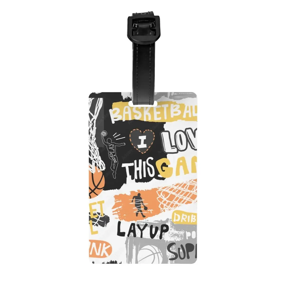 étiquettes de bagage rondes personnalisées pour valises, points de basket-ball, culture fongique de la mode, étiquettes de bagage, couverture de confidentialité, étiquette d'identification