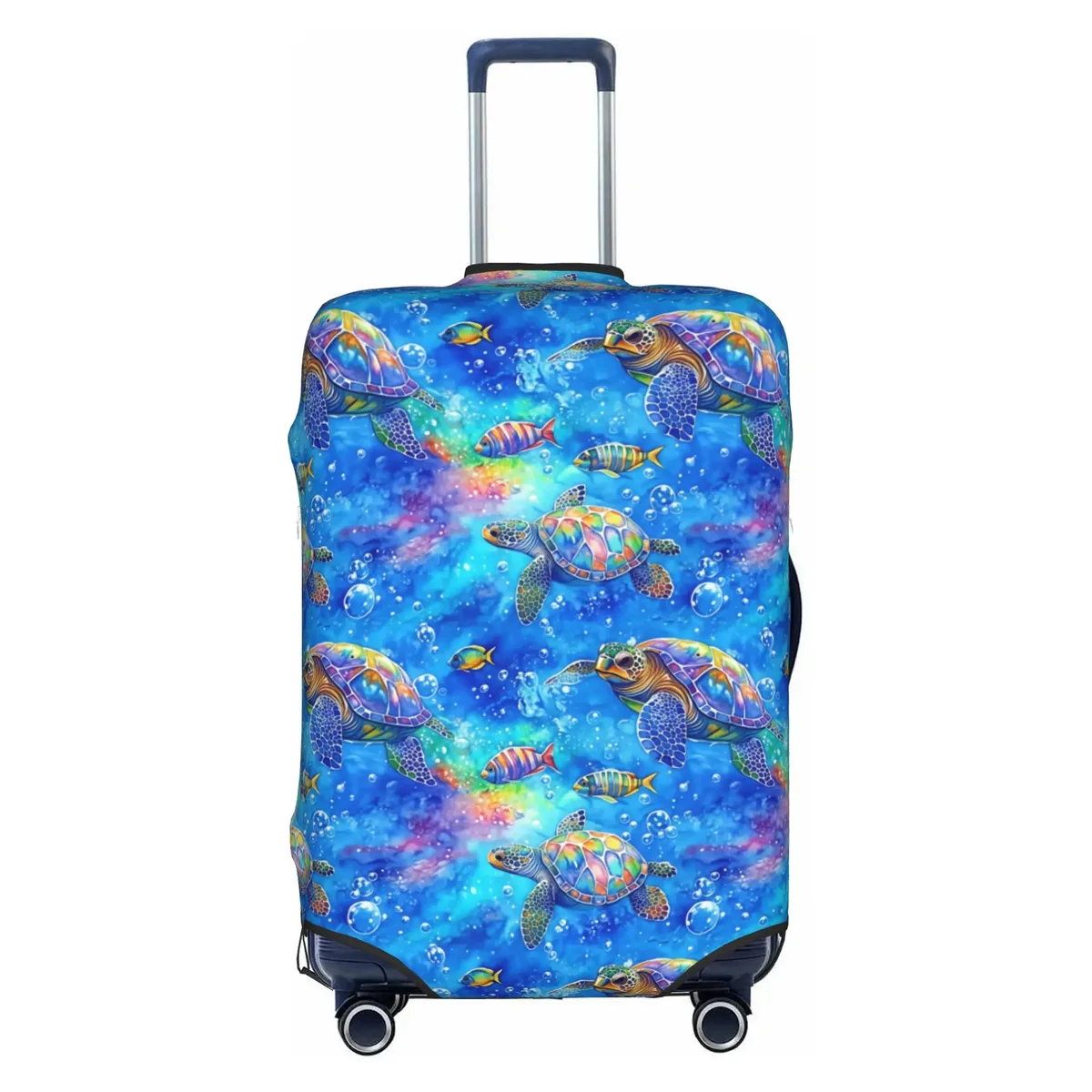 housse de protection pour valise, motif tortues marines sur fond bleu marine, mignonne, convient aux valises de 18 à 32 pouces