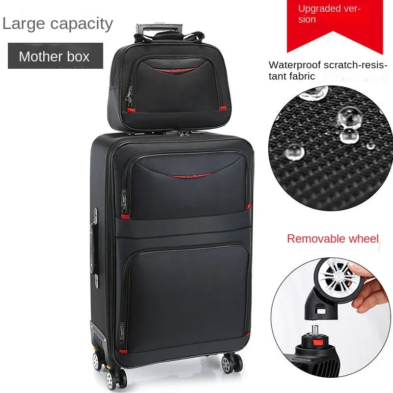 valise de grande capacité avec serrure à combinaison, bagage de voyage embarqué, boîtier de chariot en tissu oxford imperméable de 28 pouces surdimensionné