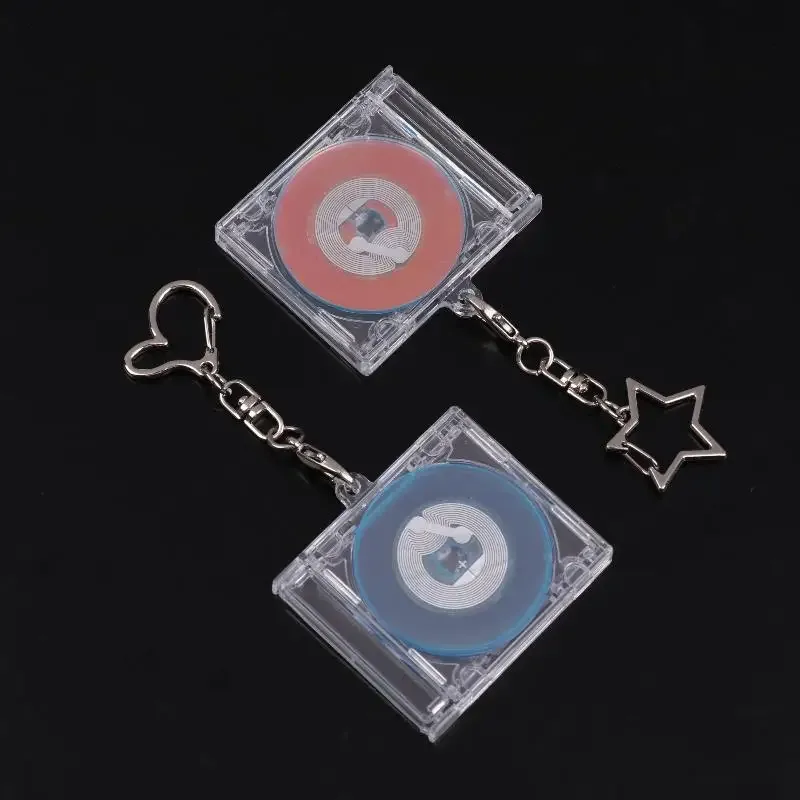1 ensemble Mini NFC fonctionnel lecteur de disque CD forme étui porte-clés périphérique Album commémoratif porte-clés pour bricolage sac à dos pendentif