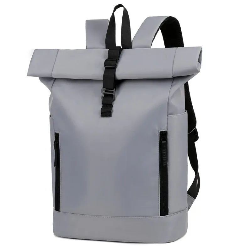 sac à dos de voyage d'affaires unisexe grande capacité, design enroulable, sac en nylon décontracté urbain pour les voyages en plein air et les trajets quotidiens