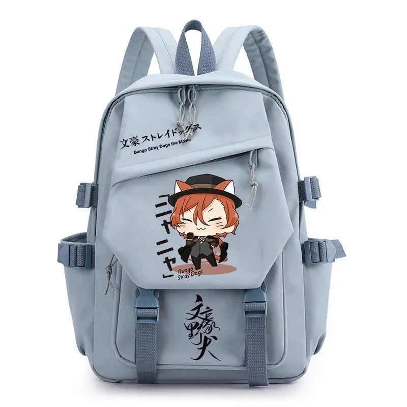 sac à dos anime bungo stray dogs cartoon, cartable pour adolescents, cartable pour hommes et femmes, mode cosplay, ordinateur portable, voyage en plein air, mochila