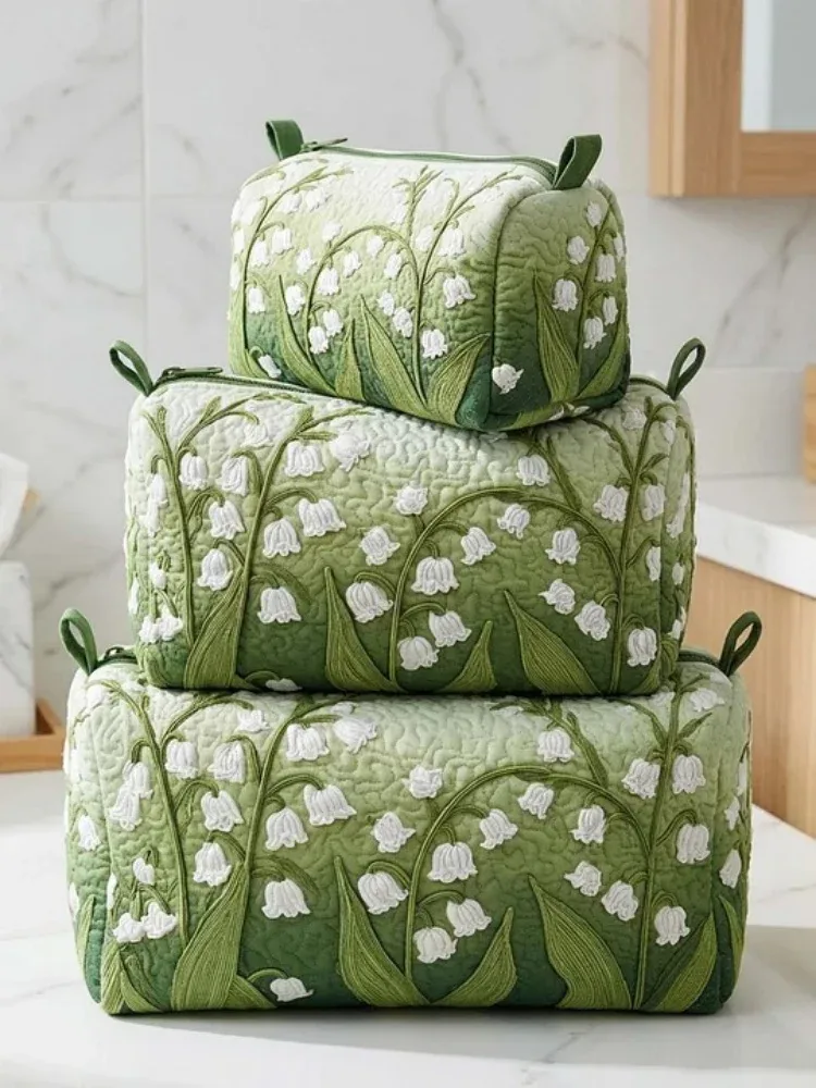sacs cosmétiques matelassés imprimés en 3d tendance, pochette de rangement de maquillage de voyage pour femmes, motifs floraux et animaux vintage, imprimés pour le camping