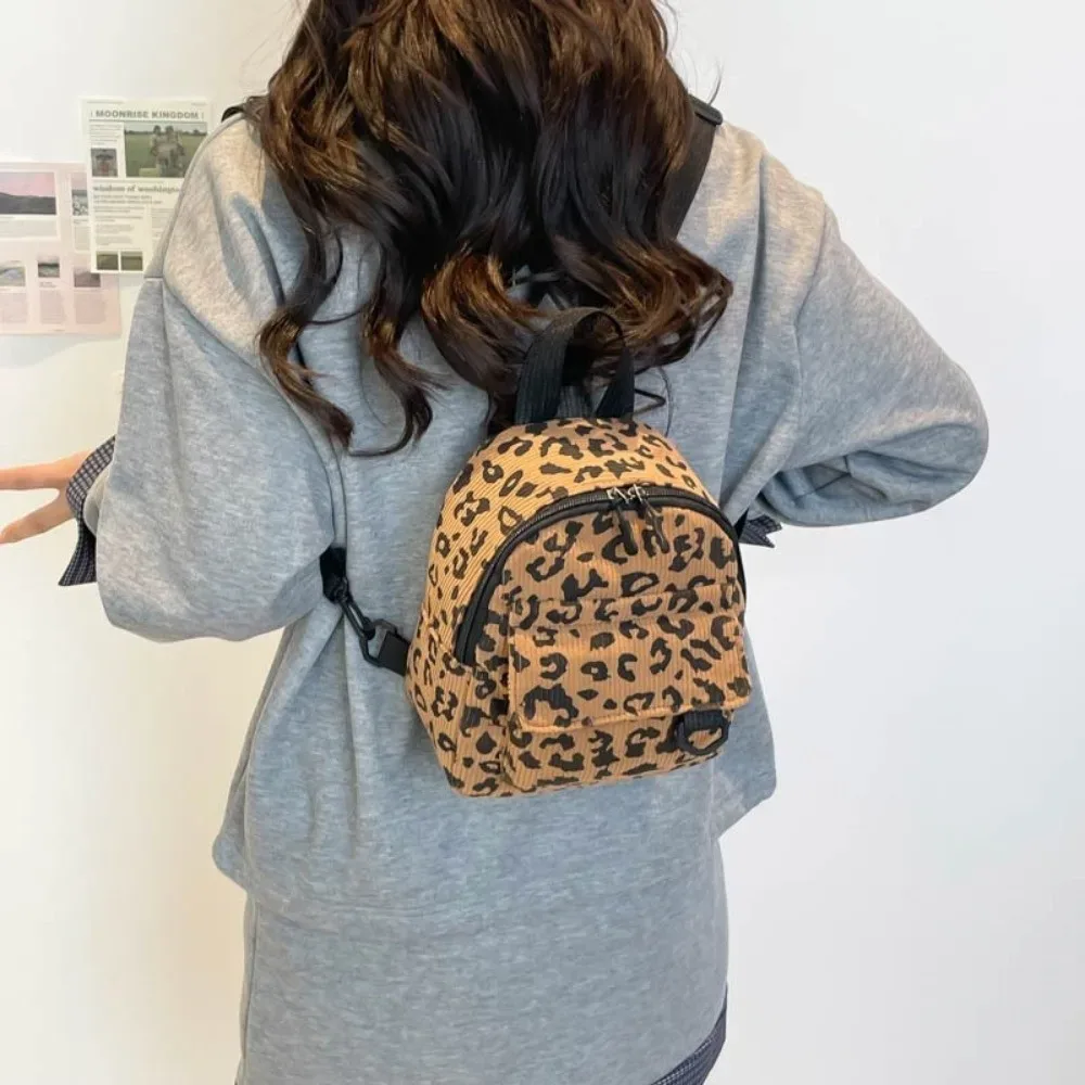 sac à bandoulière décontracté de grande capacité, imprimé léopard, mini sac à dos résistant à l'usure, sac carré léger