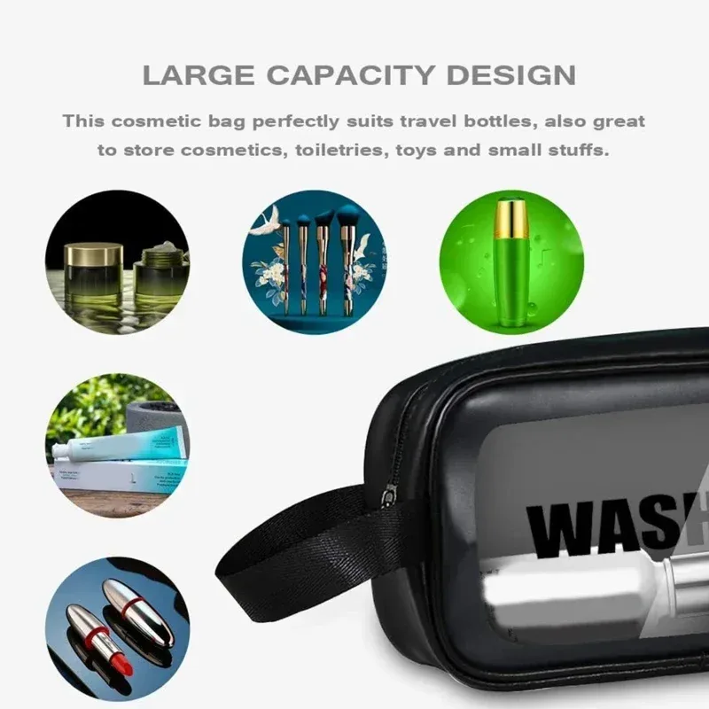sac de rangement de voyage pour femmes, rangement de toilette, grande capacité, étanche, pvc, cosmétique, portable, trousse de maquillage à fermeture éclair, kit de lavage féminin