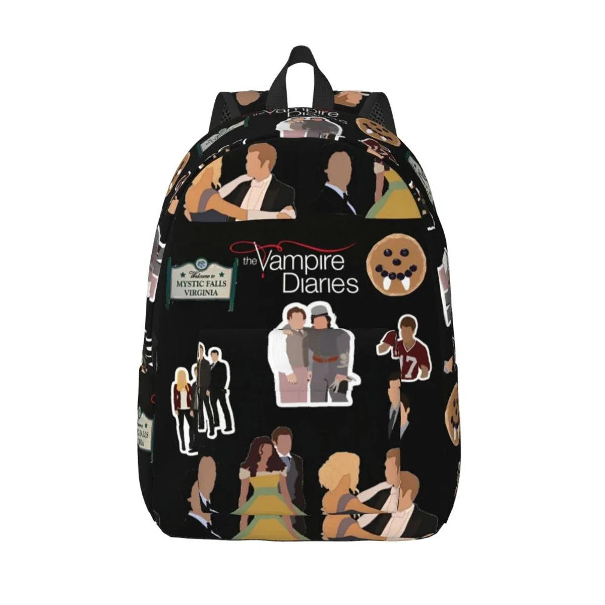 the vampire diaries sac à dos de dessin animé pour hommes femmes adolescents lycée affaires sac à dos série tv sacs en toile pour ordinateur portable avec poche